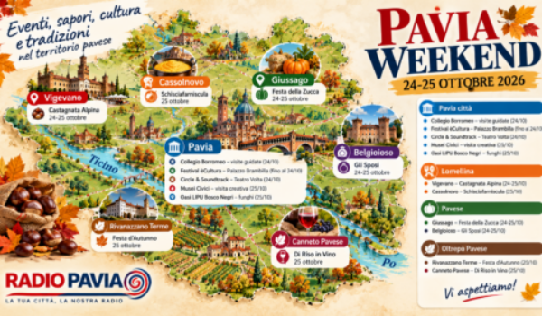 Pavia Weekend | 24-25 ottobre 2026: castagne, zucche, spettacoli e borghi in festa